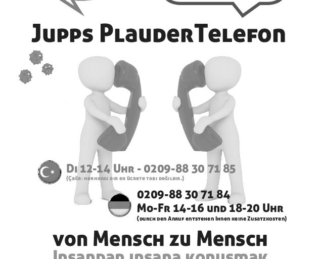 KKG Schalke 2020 04 14 deutsch + türkisch Jupps PlauderTelefon Plakat Bild
