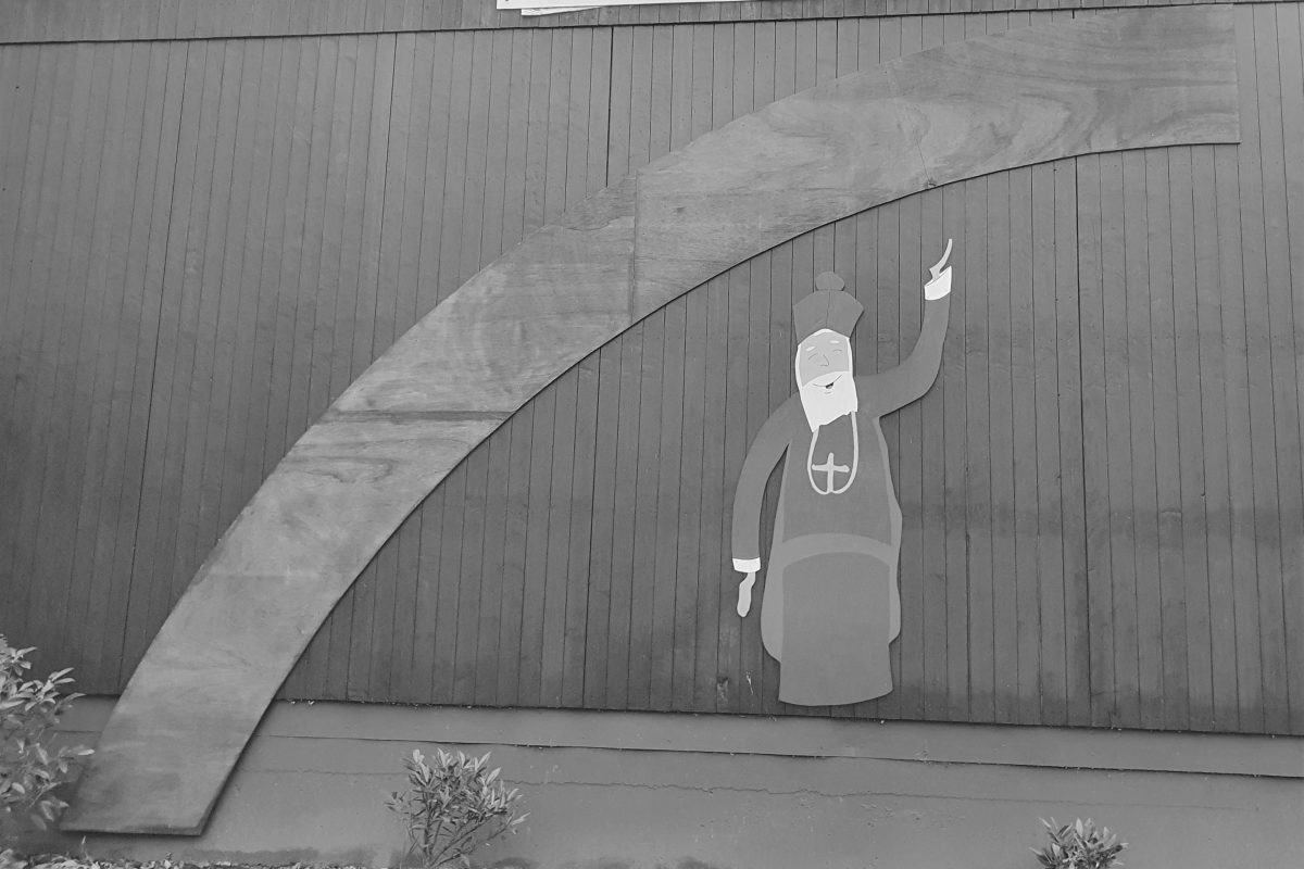 Luis und Regenbogen schwarz weiß