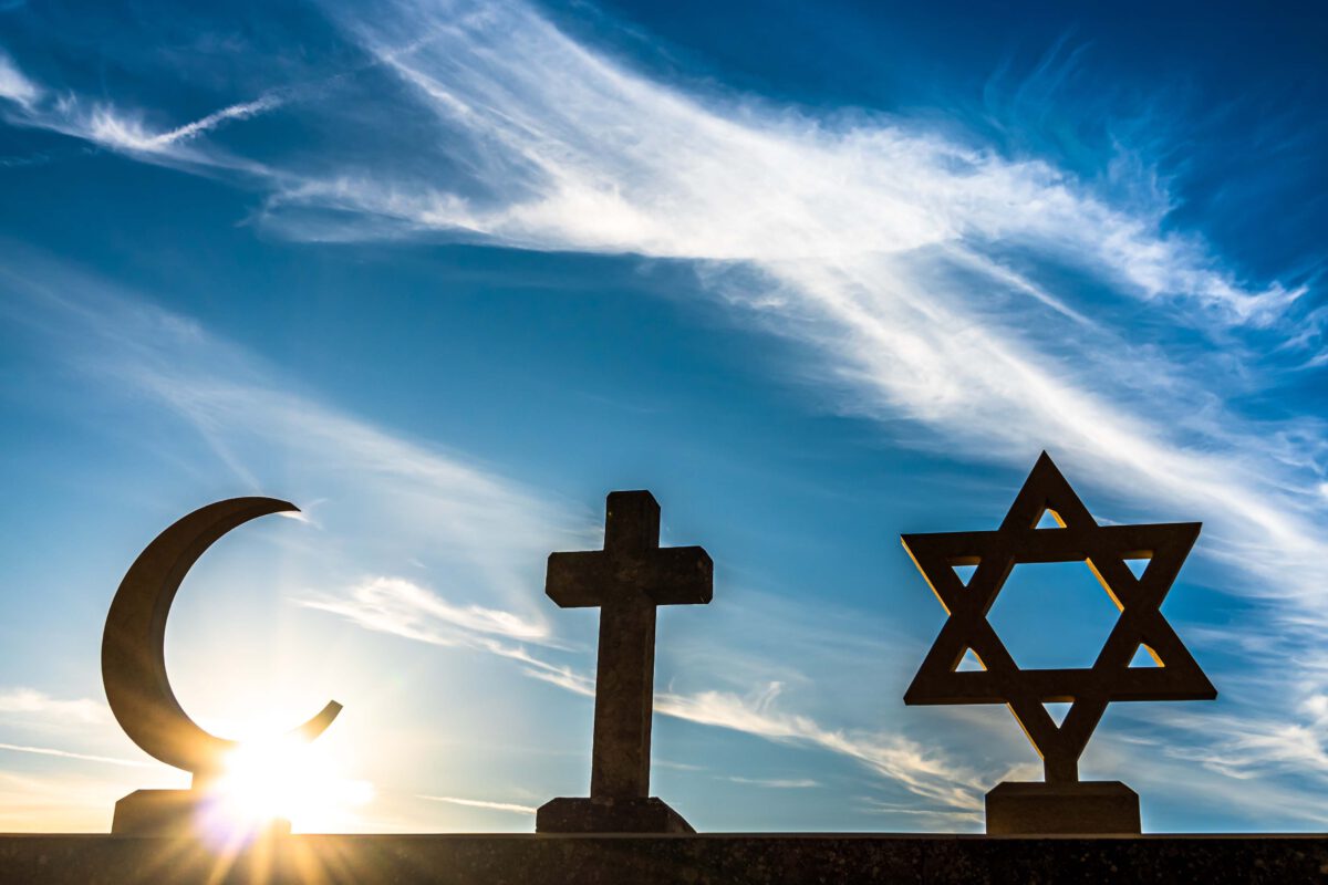 the three symbols of Judaism, Christianity and Islam